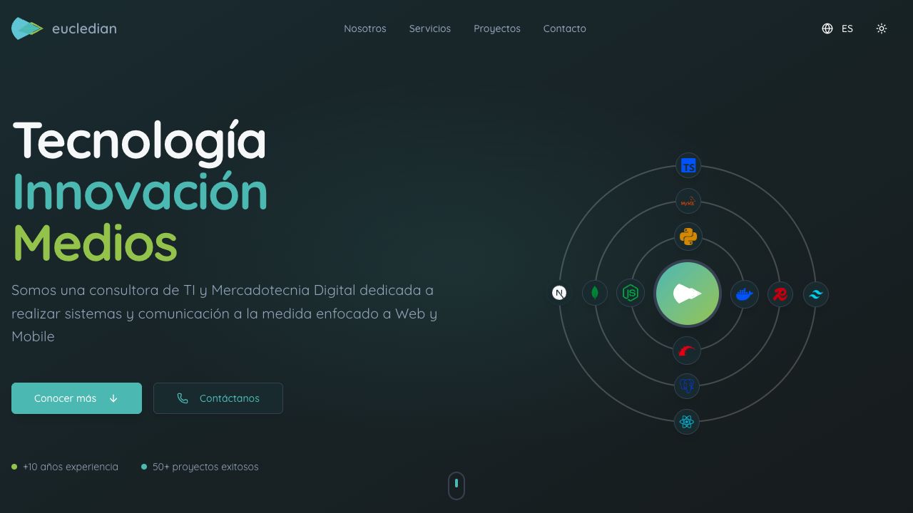 Eucledian digital technology studio homepage