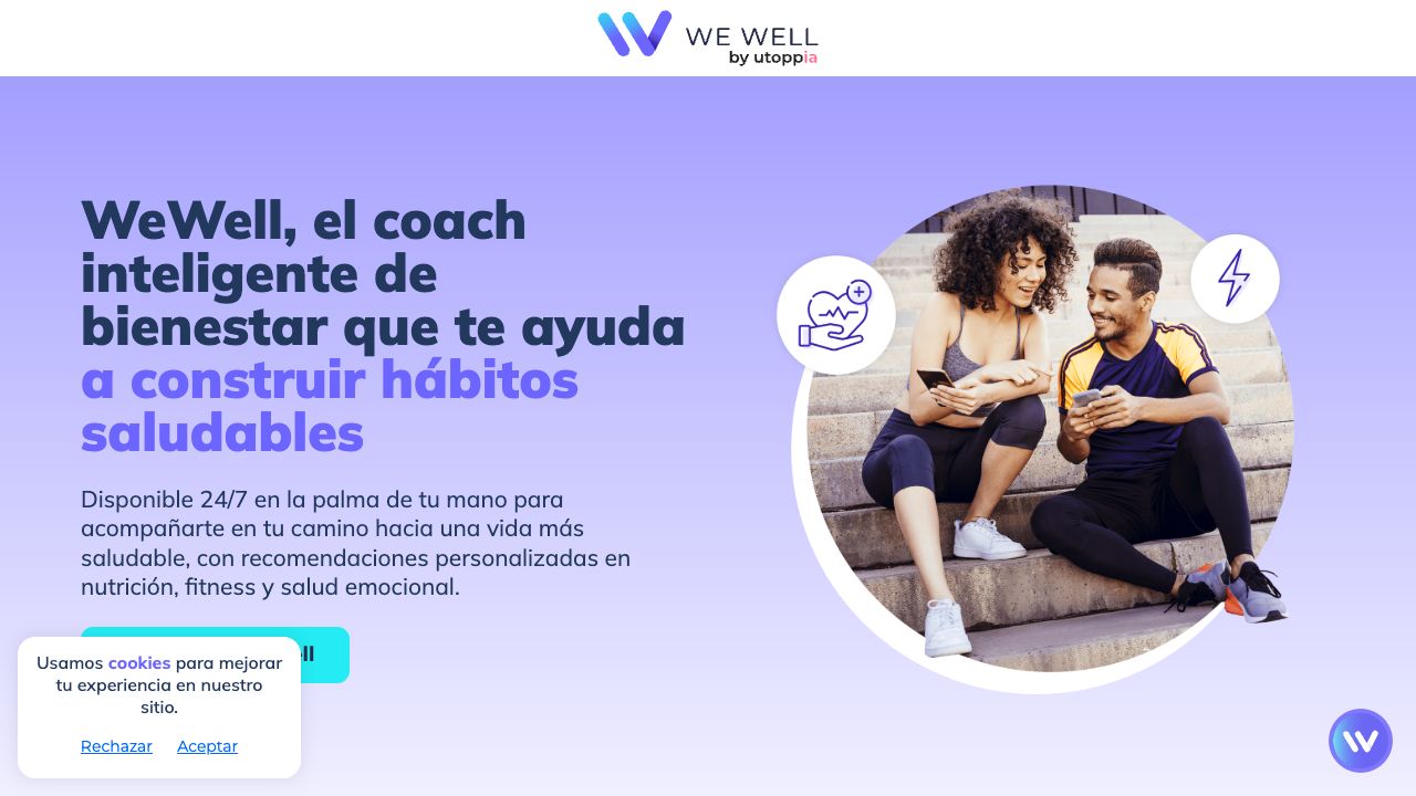 WeWell AI wellness coach homepage